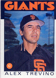 1986 Topps Baseball Cards      444     Alex Trevino
